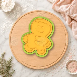 Gingerbread Man with Hearts Cookie Cutter & Stamp