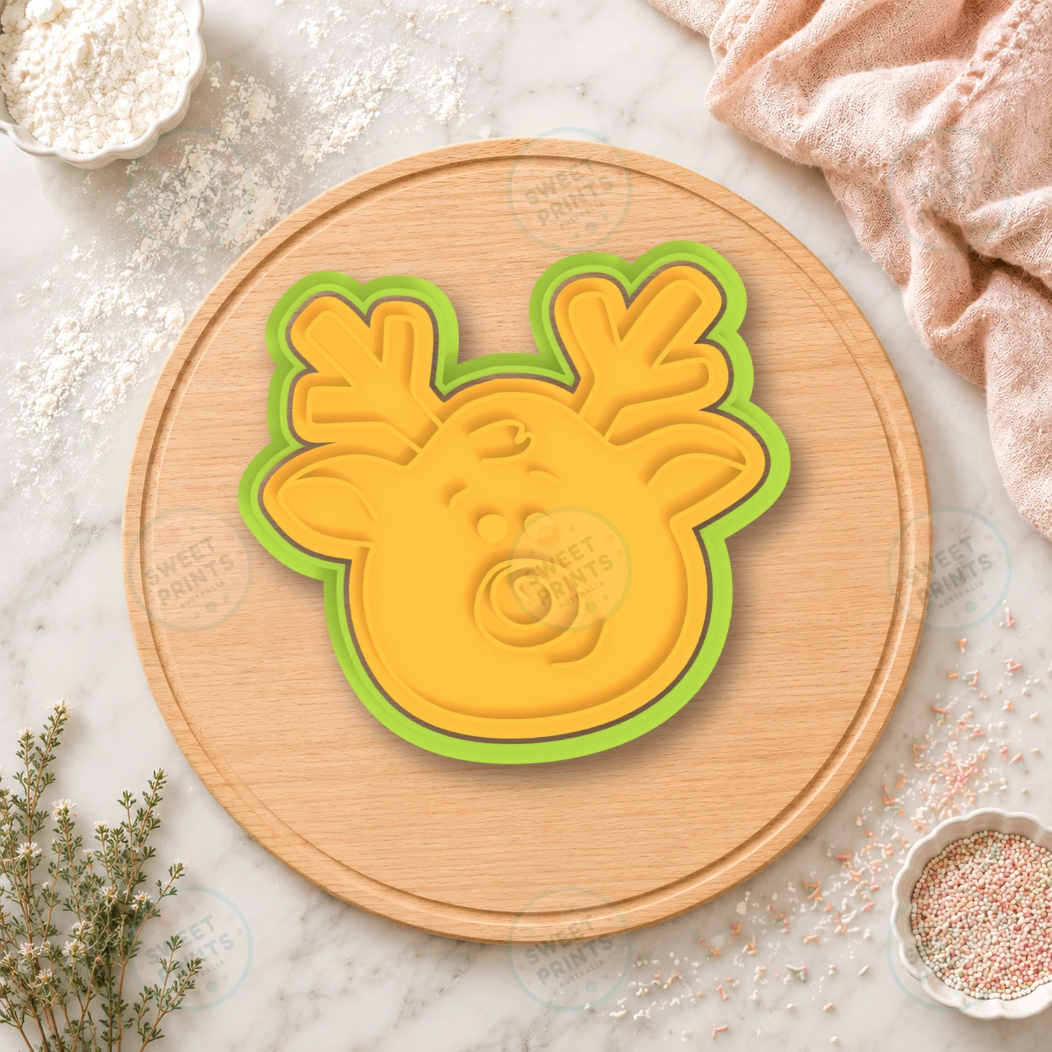 Reindeer Face 2 Cookie Cutter & Stamp cookie cutter