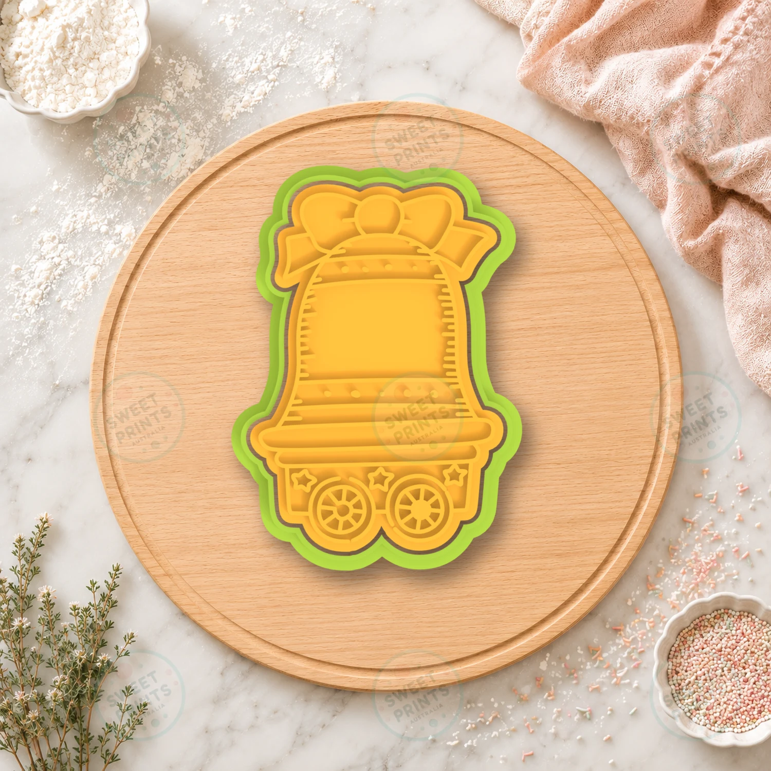 Bell Wagon Cookie Cutter & Stamp cookie cutter
