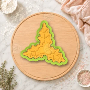 Holly Trio Leaf Cookie Cutter & Stamp