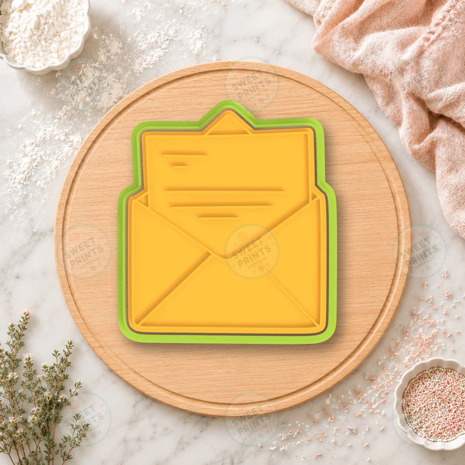 Christmas Letter Envelope Cookie Cutter & Stamp cookie cutter