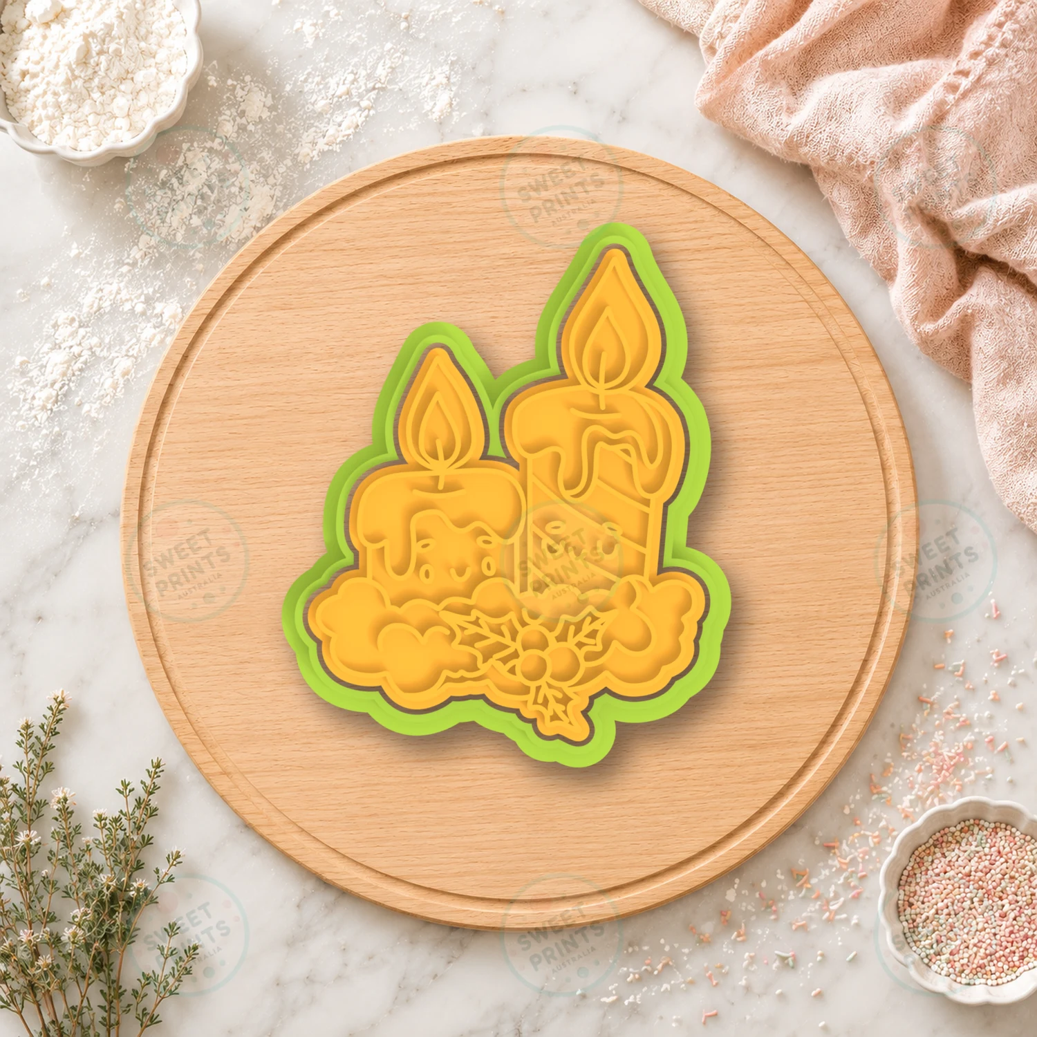 Christmas Candles Cookie Cutter & Stamp cookie cutter