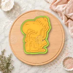 Snoopy And Woodstock Santa Cookie Cutter & Stamp