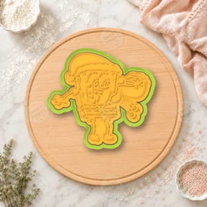 SpongeBob Santa Running Cookie Cutter & Stamp