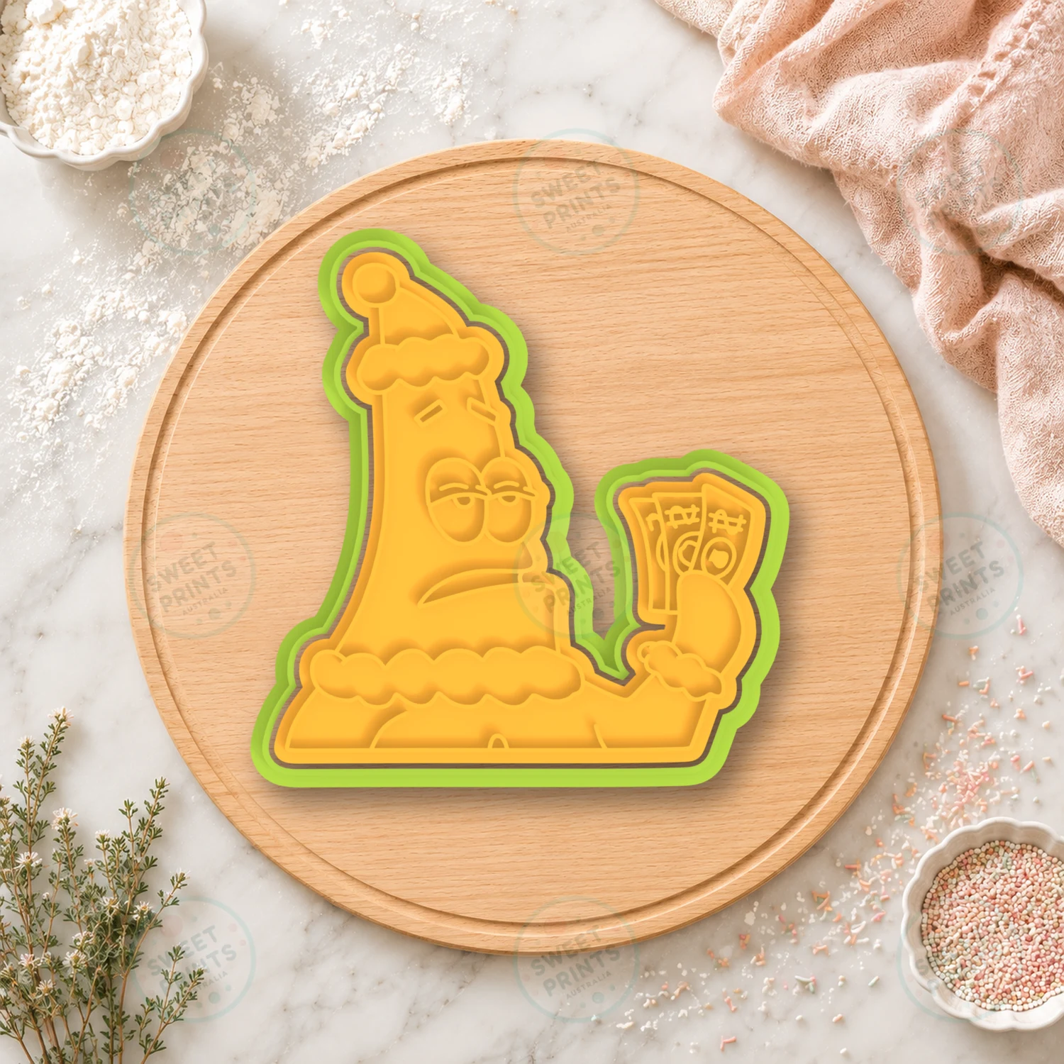 Patrick Star Santa Cards Cookie Cutter & Stamp cookie cutter