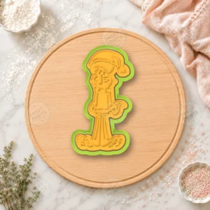 Squidward Santa Grumpy Cookie Cutter & Stamp