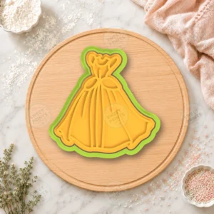 Bow Tiered Gown Cookie Cutter & Stamp