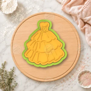 Rose Accent Gown Cookie Cutter & Stamp
