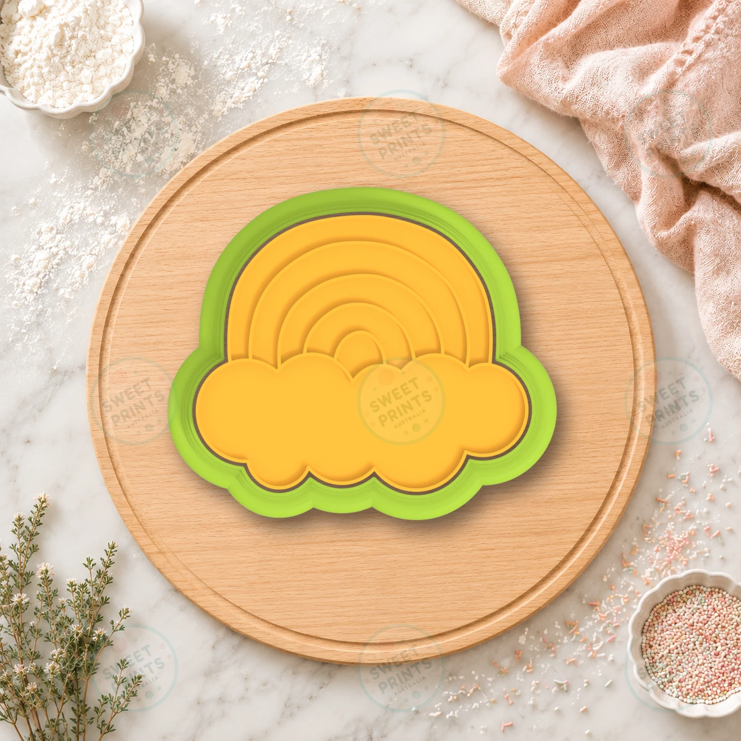 Cocomelon Rainbow Cloud Cookie Cutter & Stamp cookie cutter