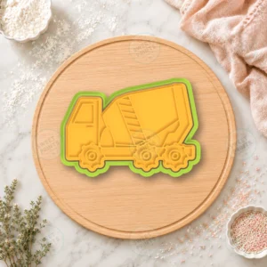 Cement Mixer Truck 2 Cookie Cutter & Stamp