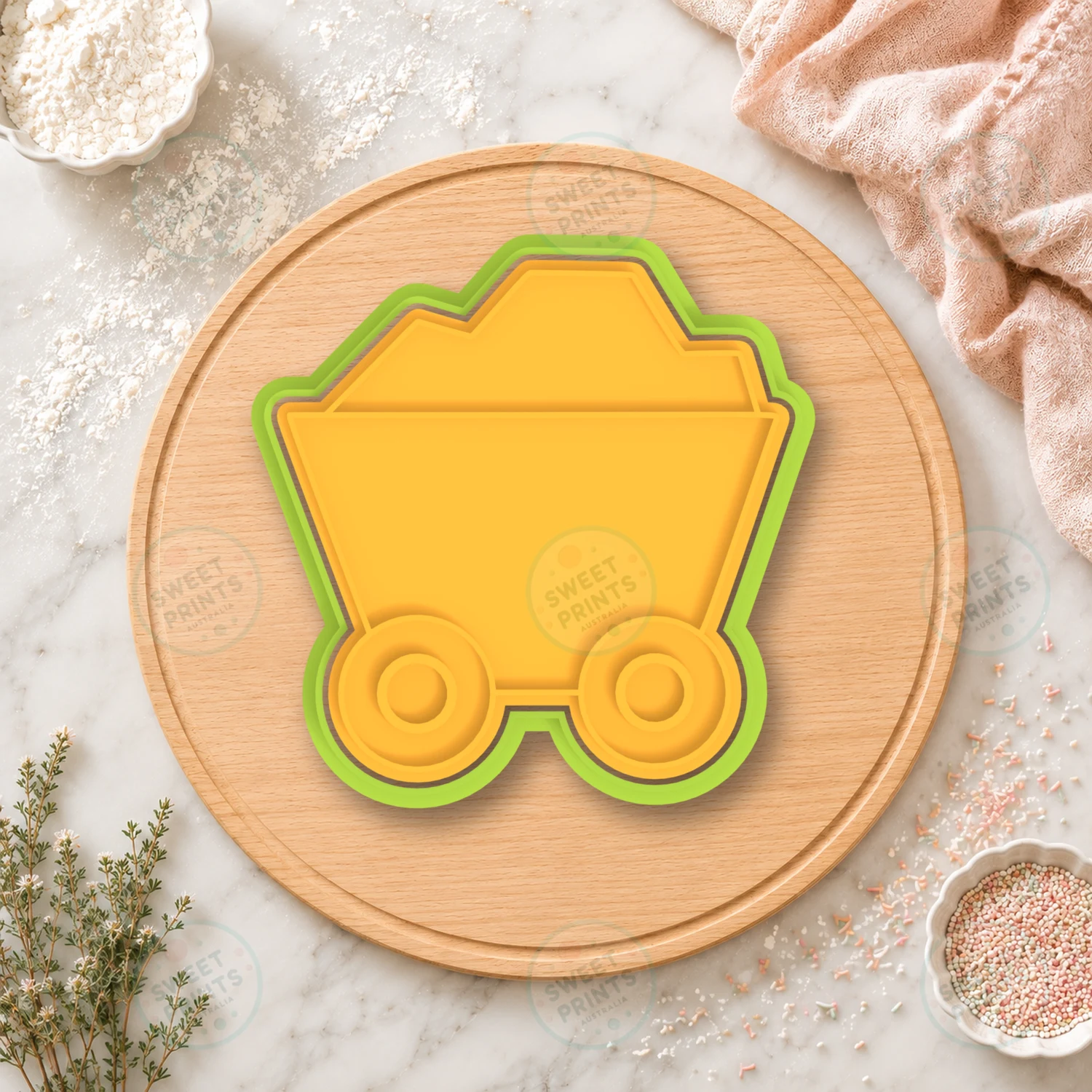 Mine Cart Cookie Cutter & Stamp cookie cutter