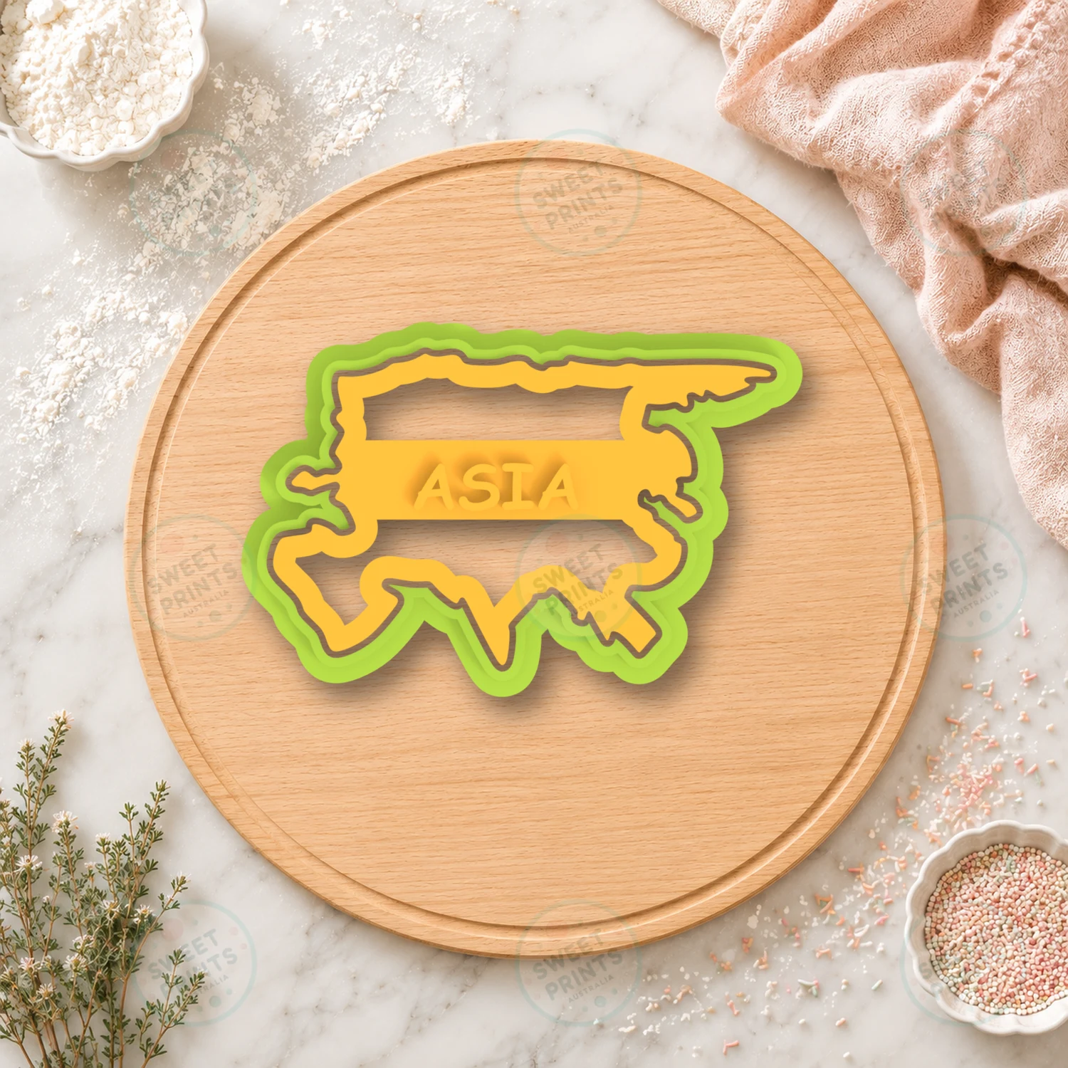 Asia Continent Cookie Cutter & Stamp cookie cutter