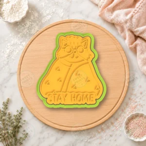 Stay Home Cat Cookie Cutter & Stamp