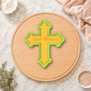 Cross God Bless Baptism Cookie Cutter & Stamp