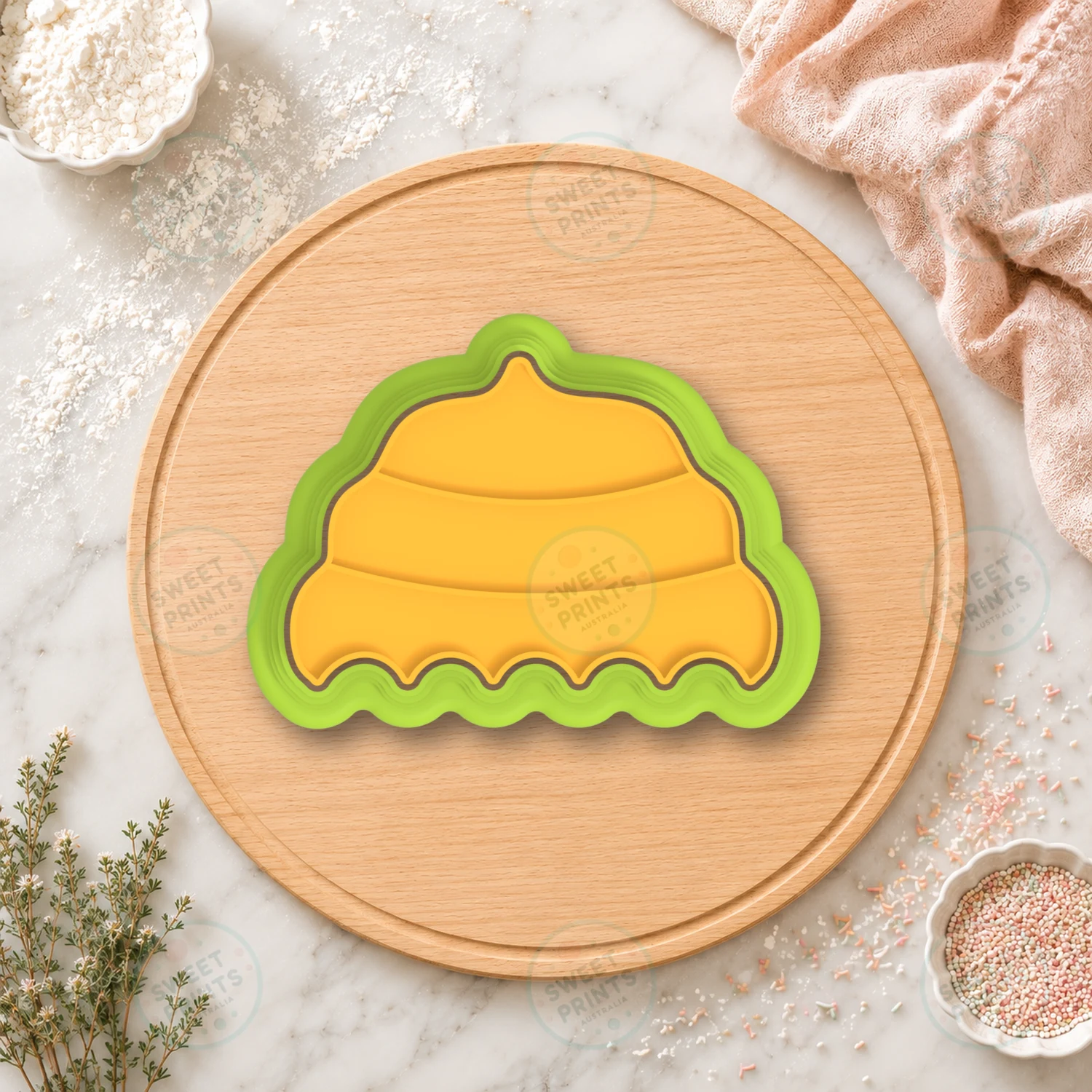 Cupcake Base Cookie Cutter & Stamp cookie cutter