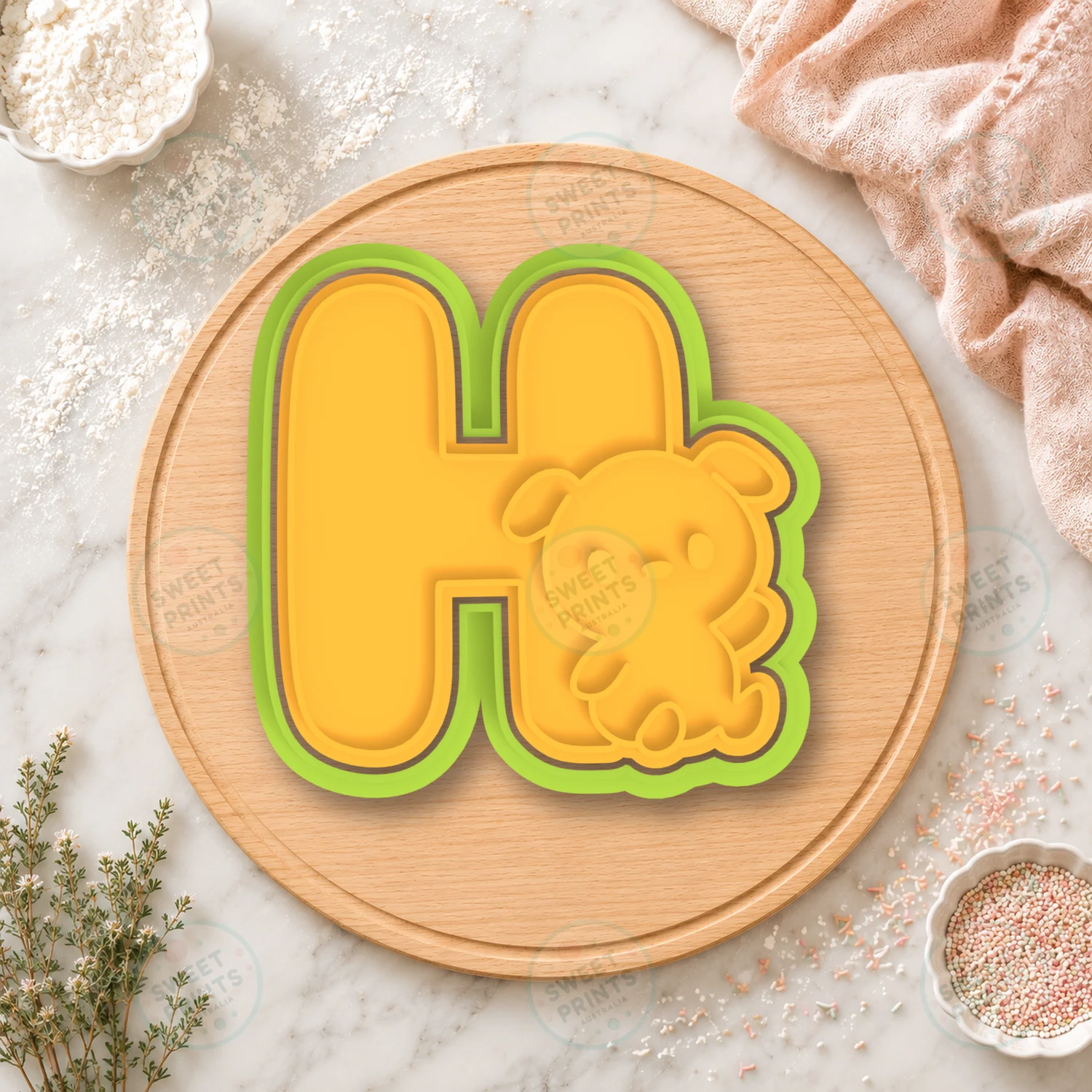 Letter H Puppy Cookie Cutter & Stamp cookie cutter