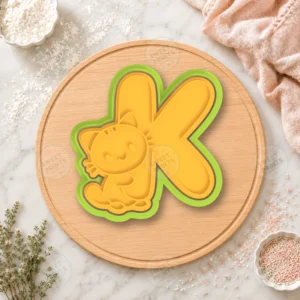 Letter K Cat Cookie Cutter & Stamp