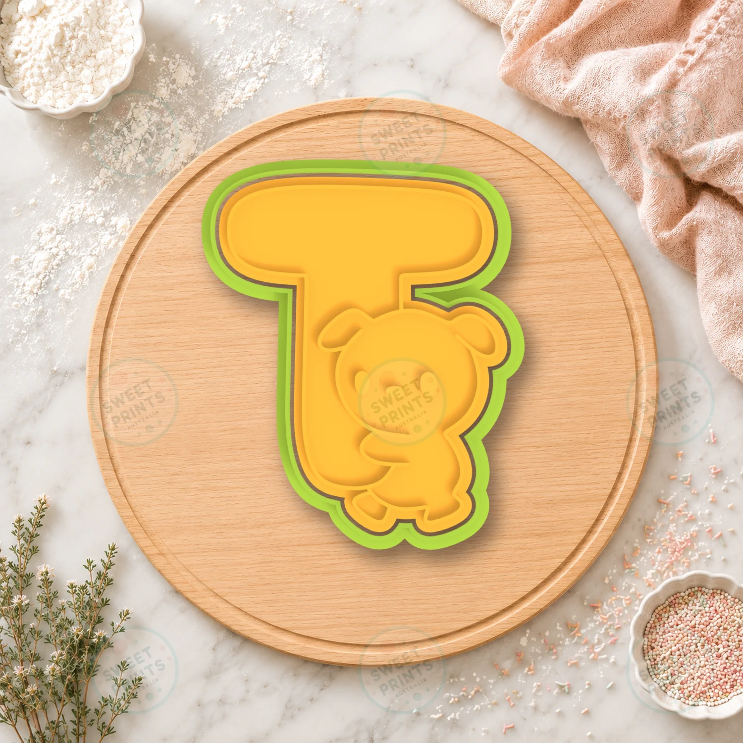 Letter T Puppy Cookie Cutter & Stamp cookie cutter
