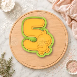 Number 5 Chick Cookie Cutter & Stamp