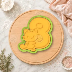 Number 8 Cat Cookie Cutter & Stamp