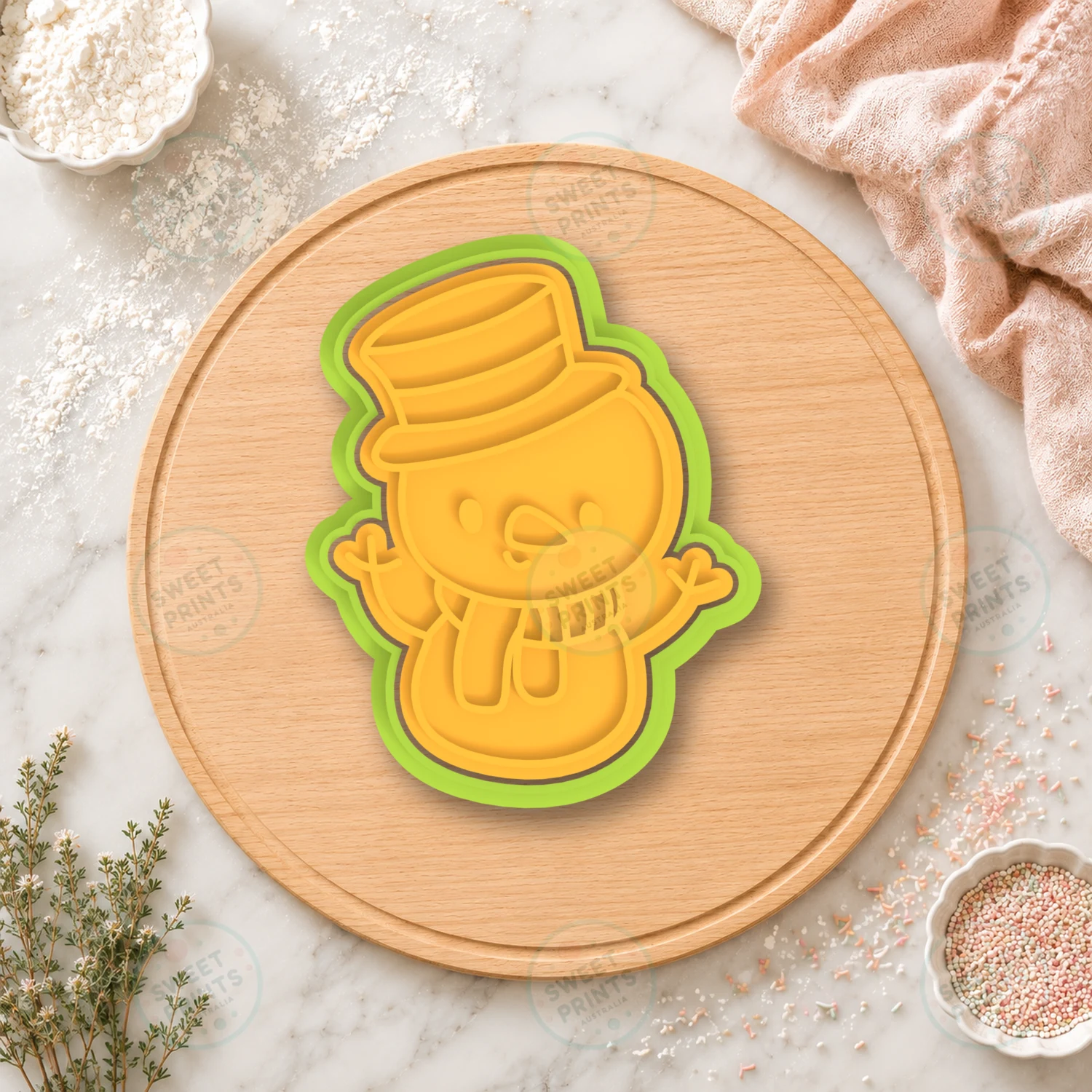 Cute Snowman Scarf Cookie Cutter & Stamp cookie cutter