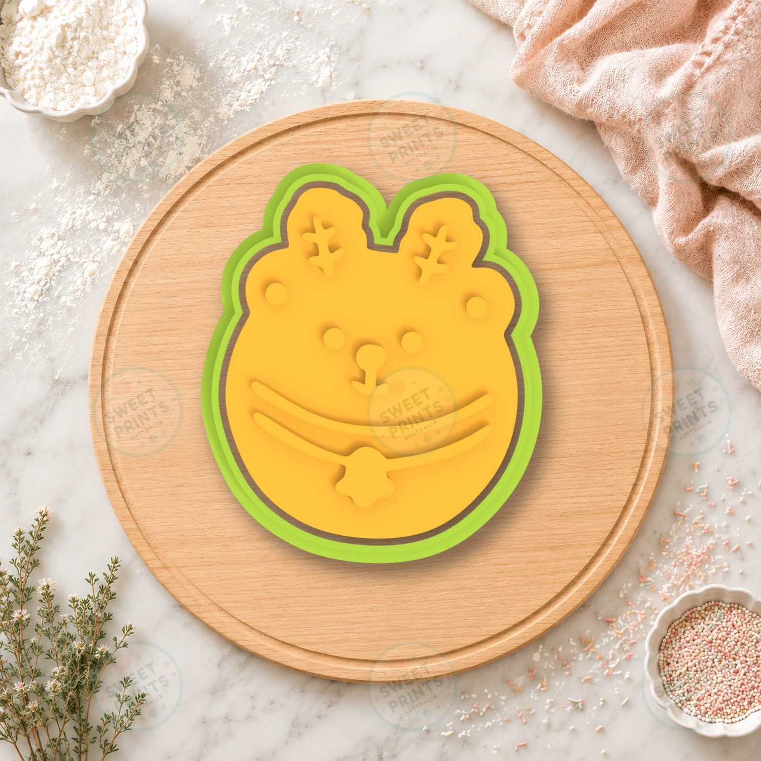 Reindeer Face With Bell Cookie Cutter & Stamp cookie cutter