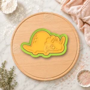 Cute Triceratops Cookie Cutter & Stamp