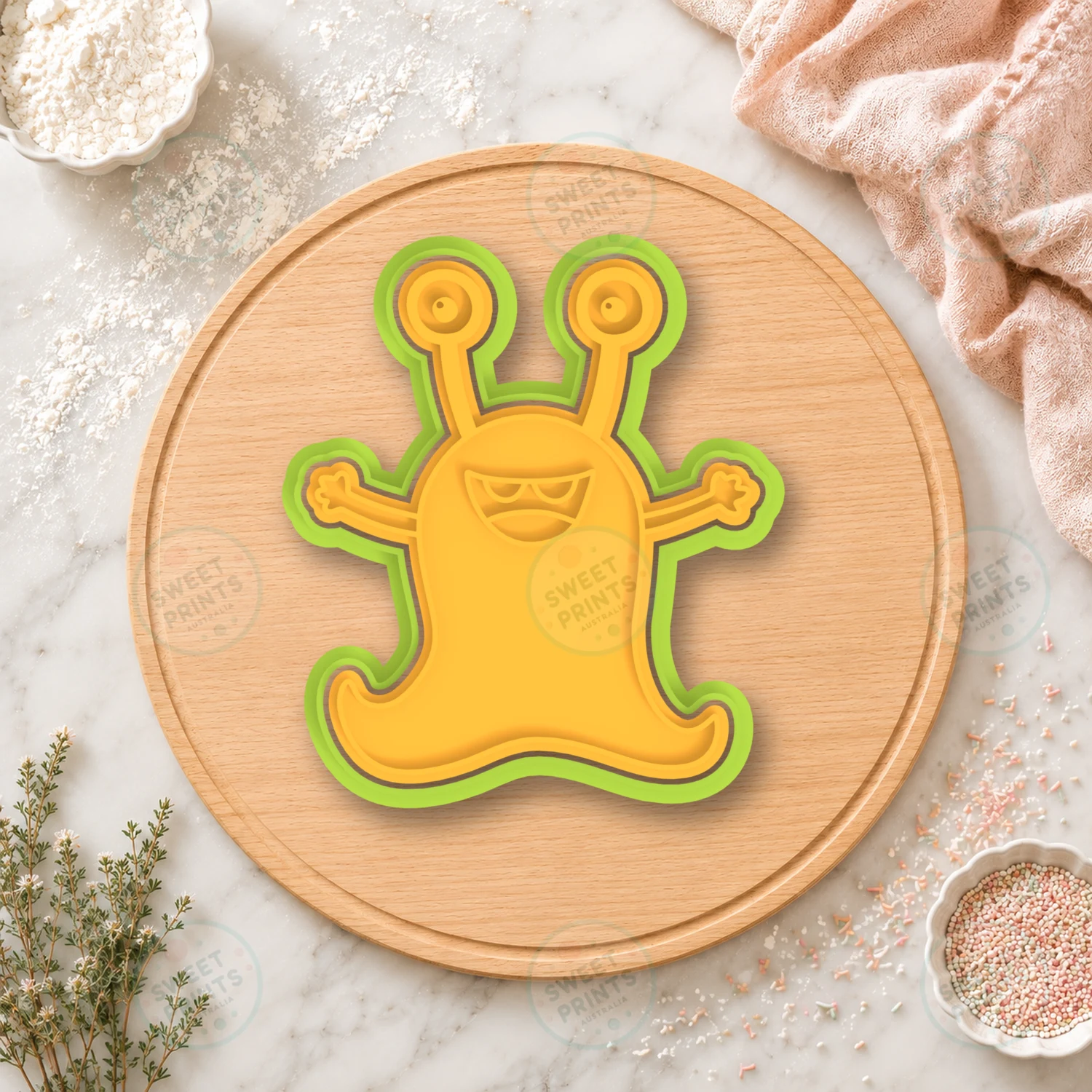 Two Eyed Angry Monster Cookie Cutter & Stamp cookie cutter
