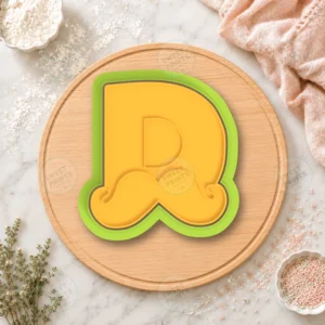 Letter D Mustache Cookie Cutter & Stamp
