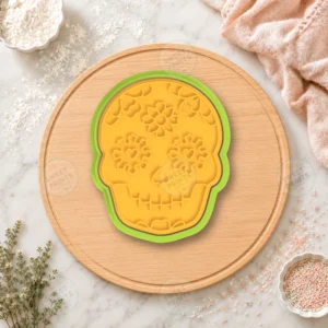 Sugar Skull Flower Cookie Cutter & Stamp