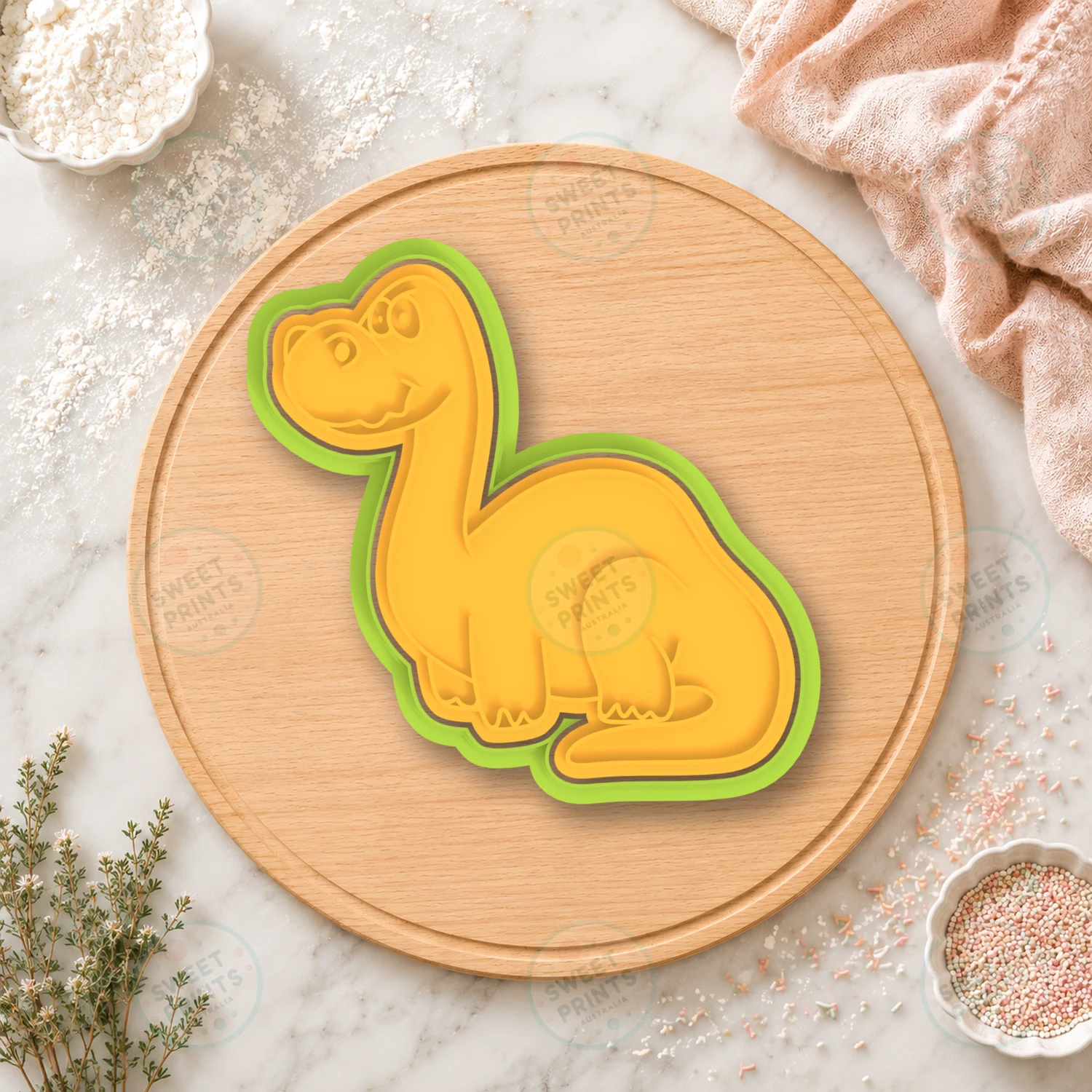 Brontosaurus 3 Cookie Cutter & Stamp cookie cutter