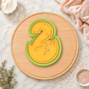 Dinosaur Number 2 Cookie Cutter & Stamp