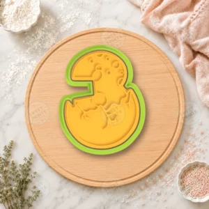 Dinosaur Number 3 Cookie Cutter & Stamp