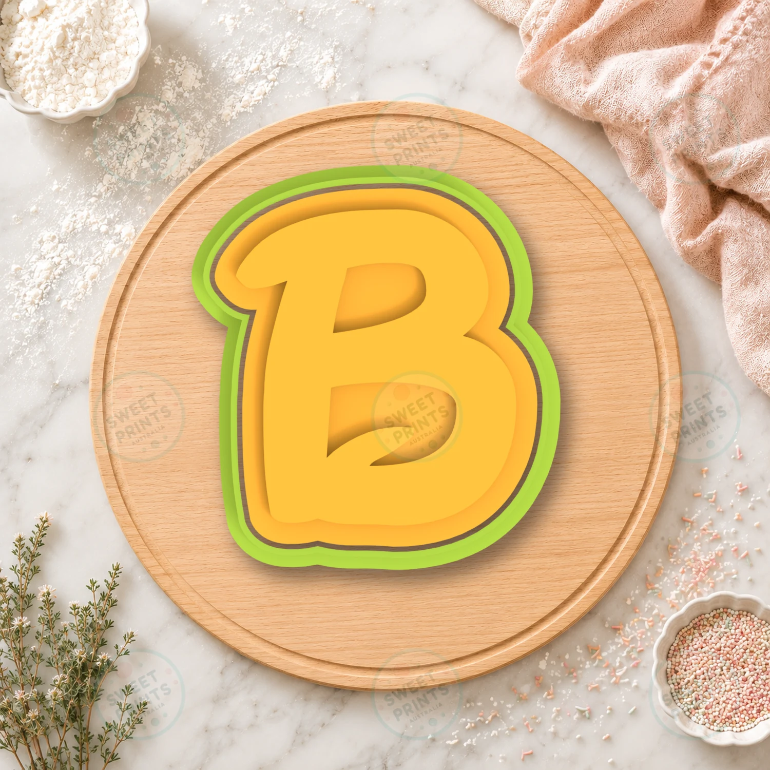 B Small Cookie Cutter & Stamp cookie cutter