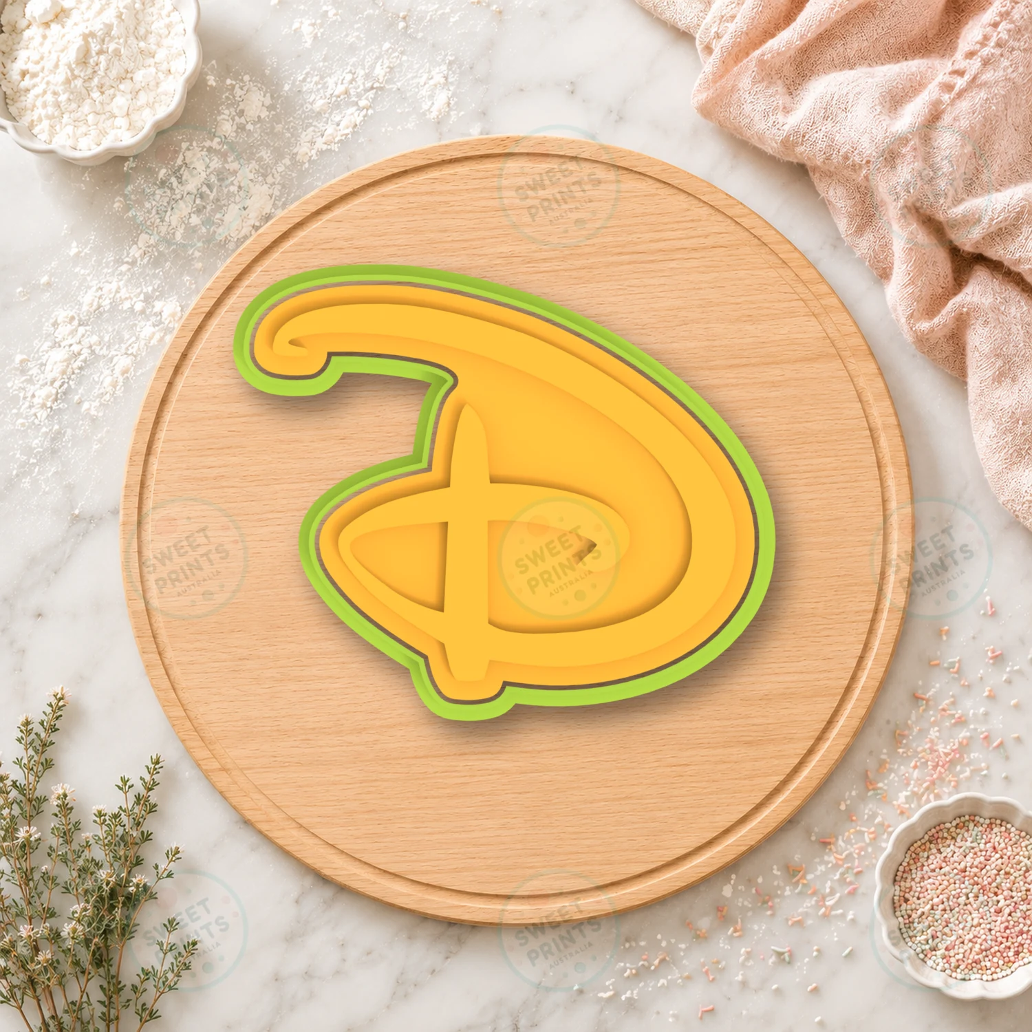 Disney Logo Letter D Cookie Cutter & Stamp cookie cutter