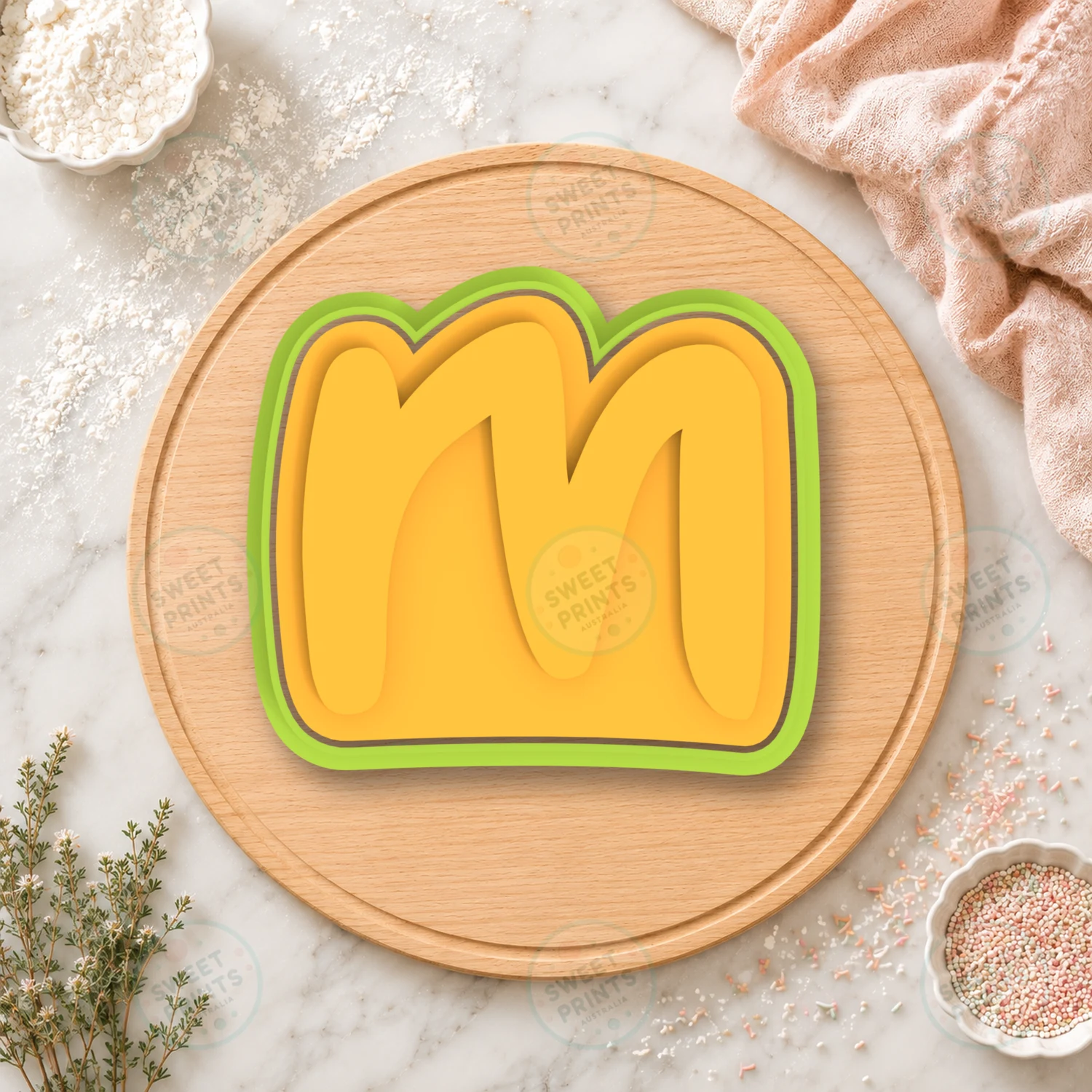 M Small Cookie Cutter & Stamp cookie cutter
