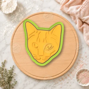 Tabby Cat Face Cookie Cutter & Stamp