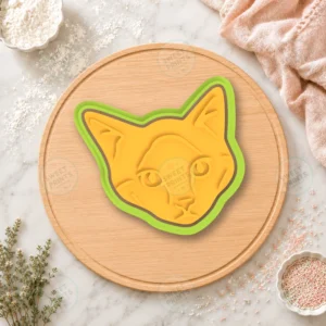 Siamese Cat Face Cookie Cutter & Stamp