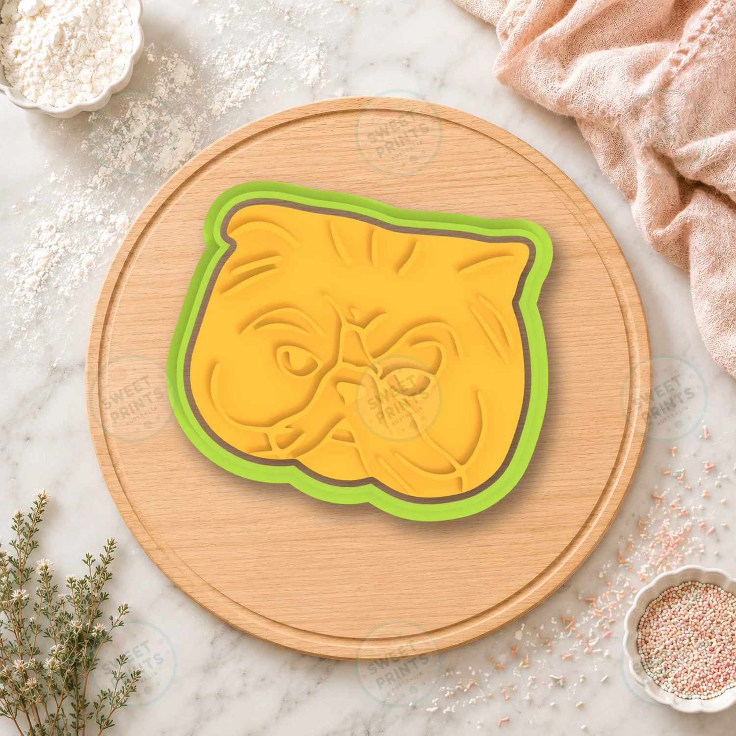 Persian Cat Face Cookie Cutter & Stamp cookie cutter