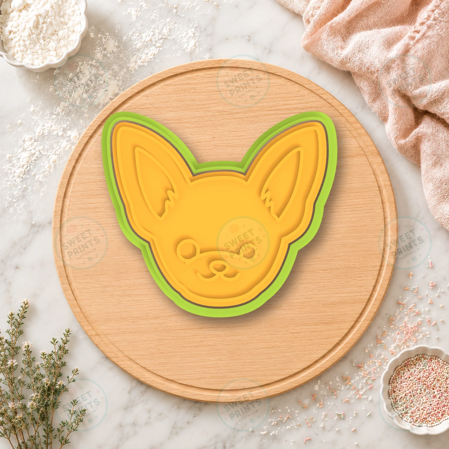 Chihuahua Face Cookie Cutter & Stamp cookie cutter