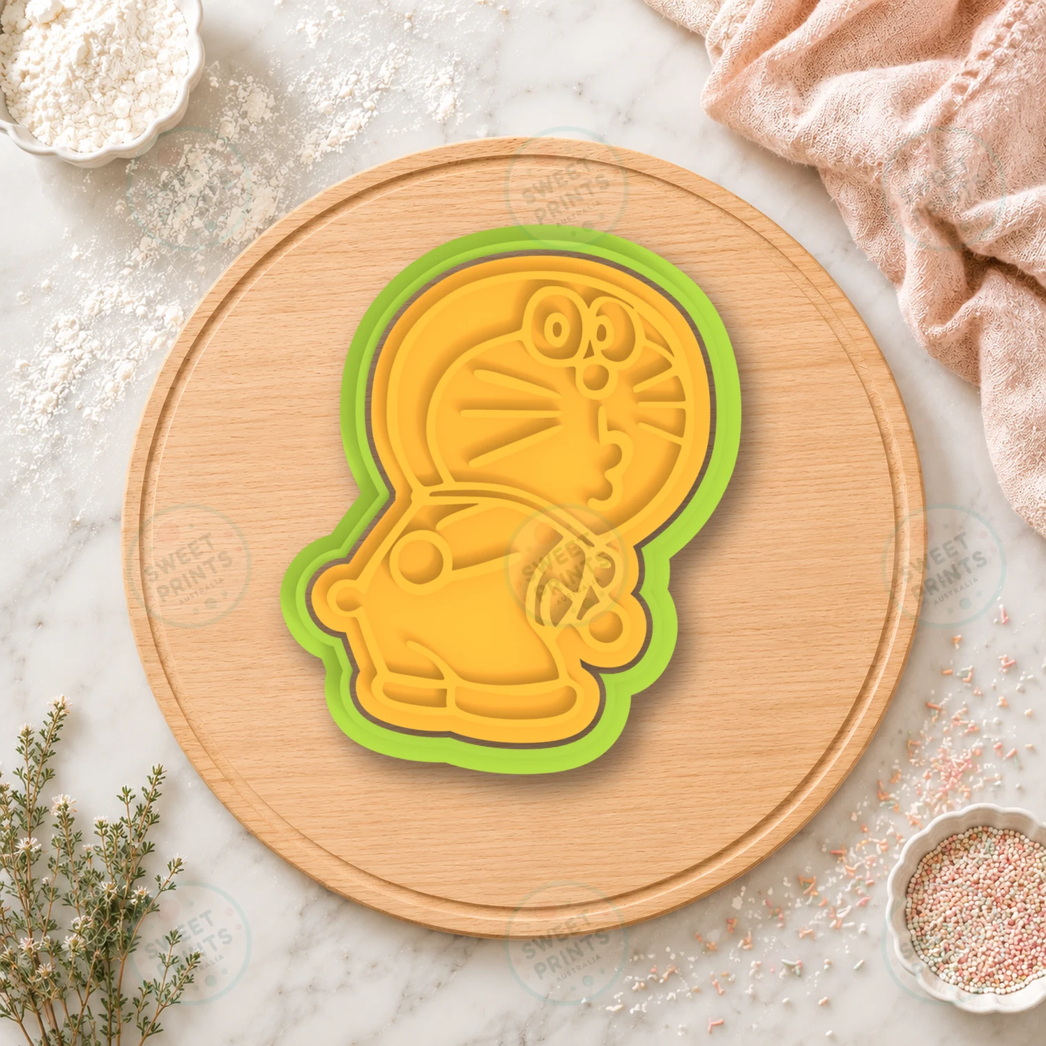 Doraemon Side Profile Cookie Cutter & Stamp cookie cutter