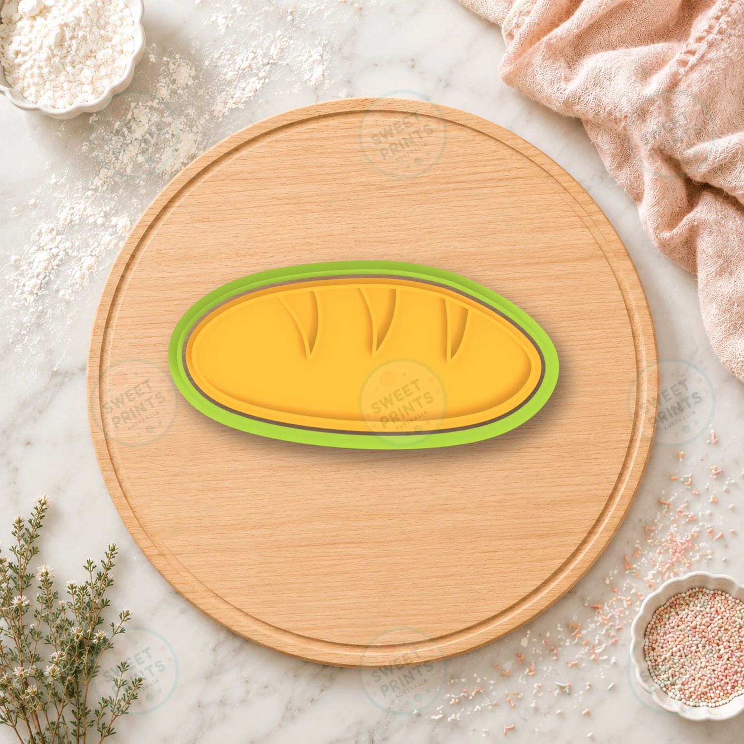 Bread Loaf Cookie Cutter & Stamp cookie cutter