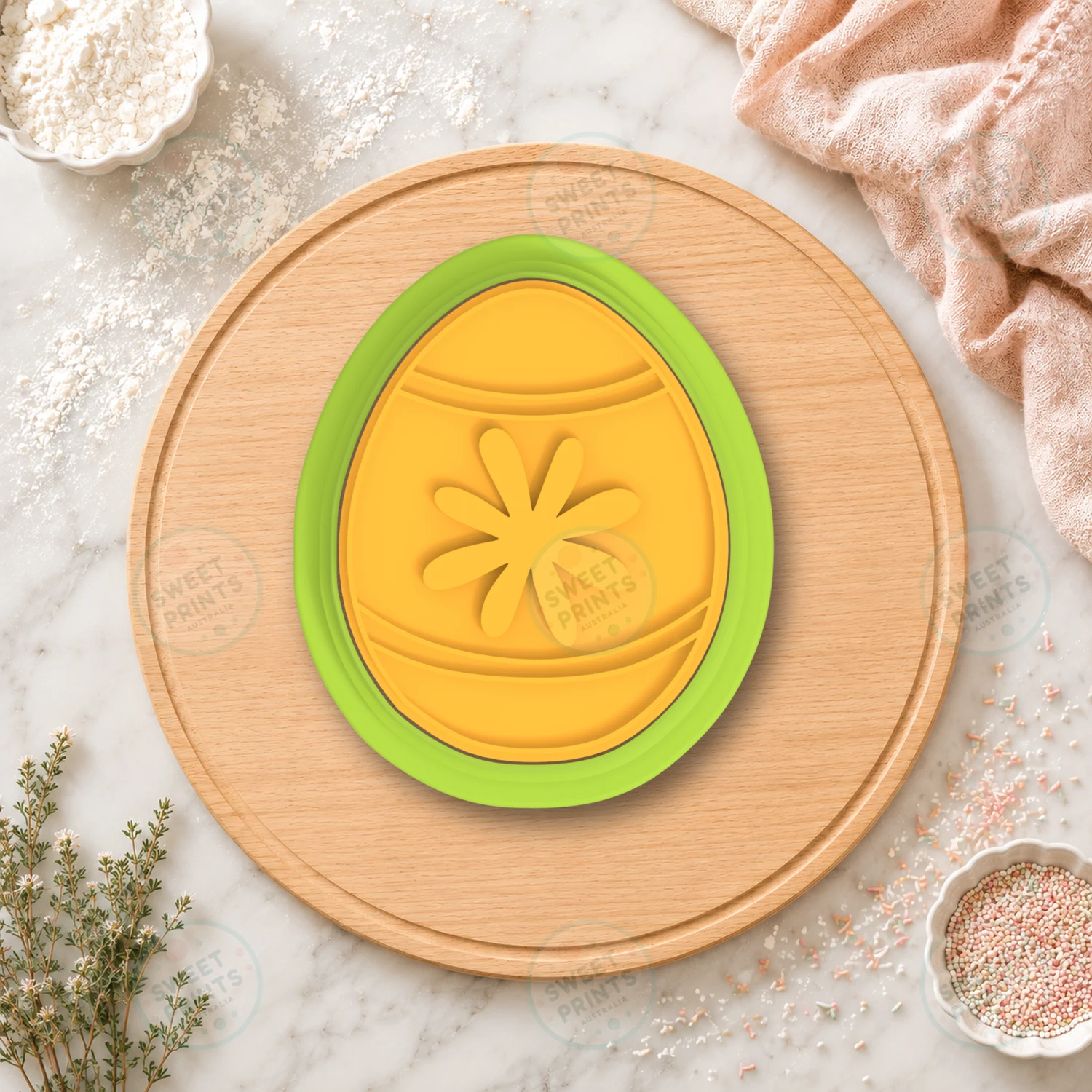 Easter Egg Flower Pattern Cookie Cutter & Stamp cookie cutter