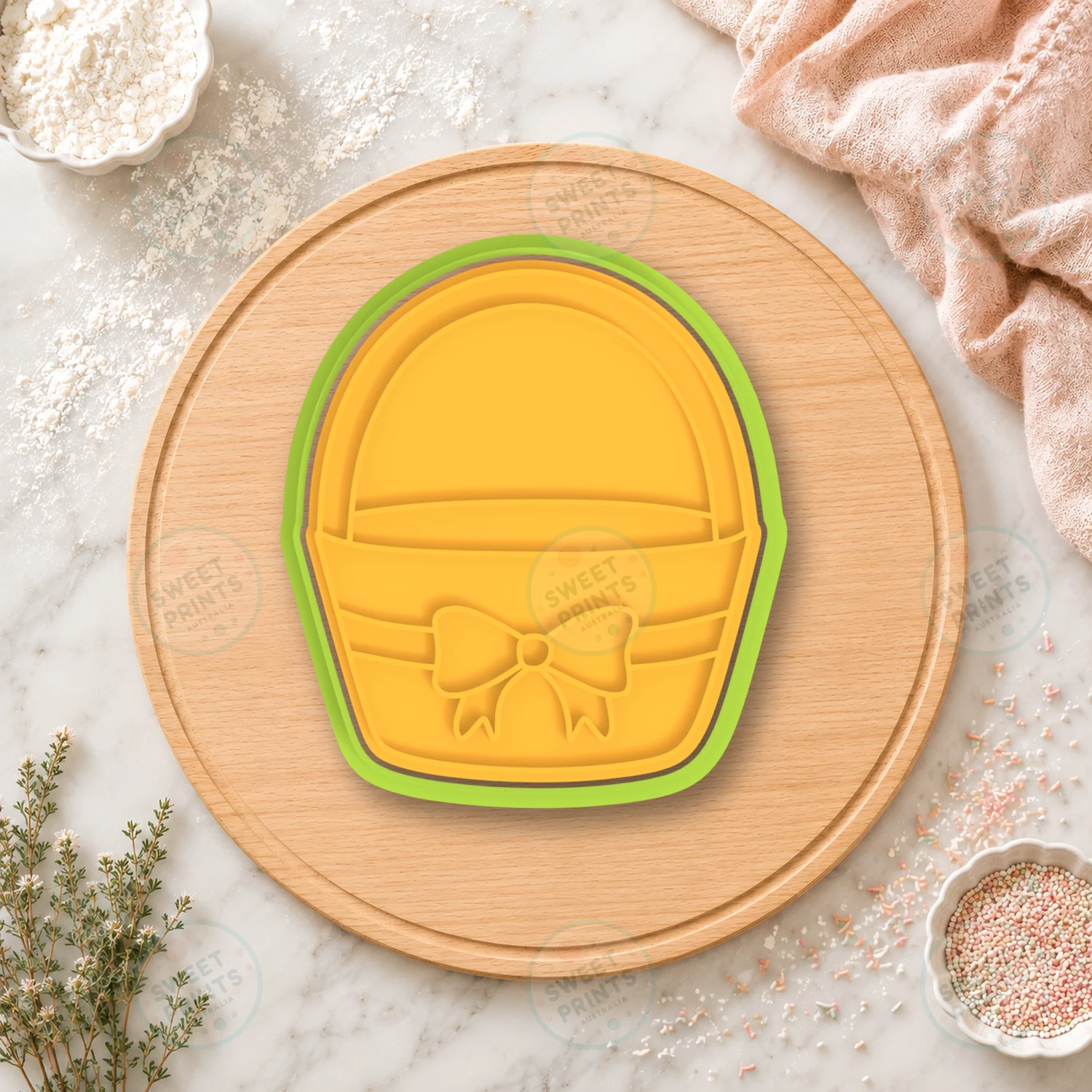 Easter Basket With Bow Cookie Cutter & Stamp cookie cutter