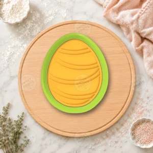 Easter Egg Striped Pattern Cookie Cutter & Stamp