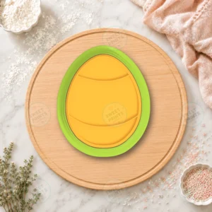 Easter Egg Simple Pattern Cookie Cutter & Stamp
