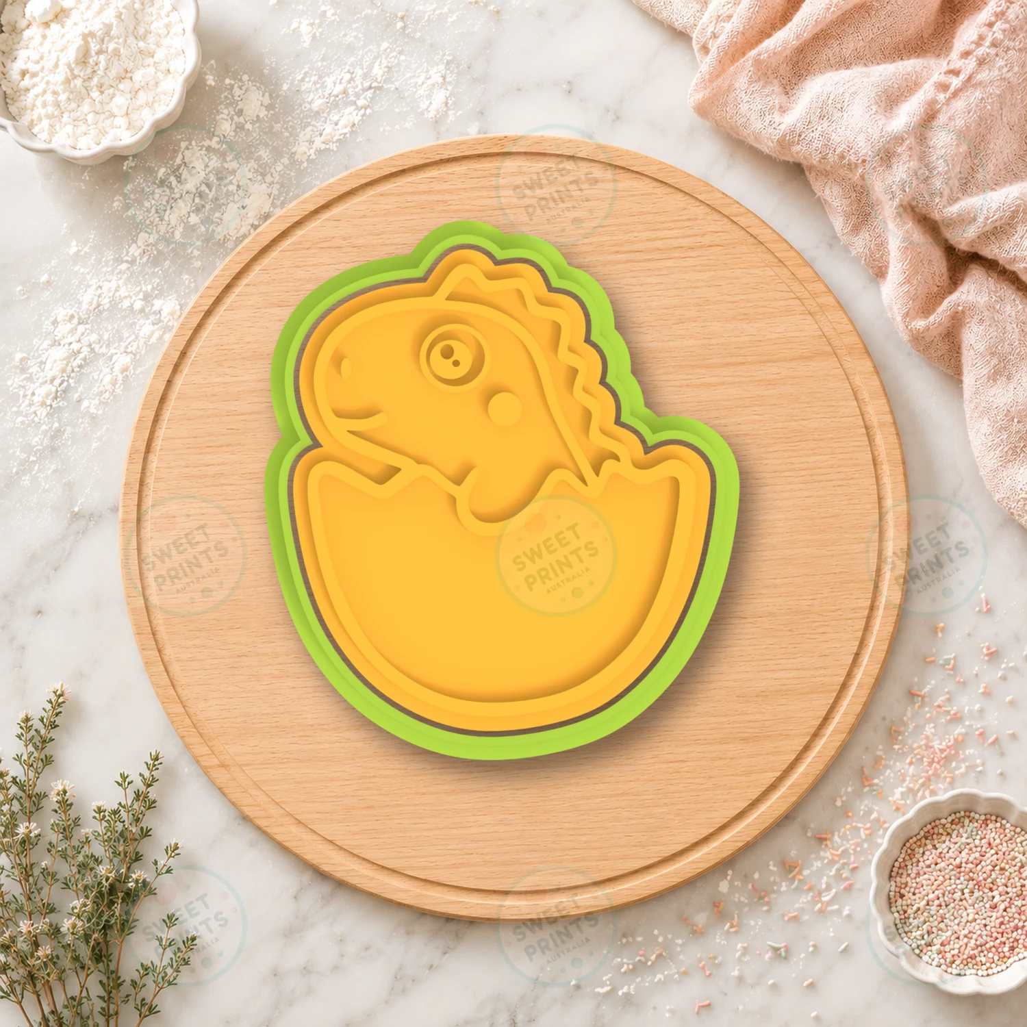 Dinosaur In The Egg Cookie Cutter & Stamp cookie cutter