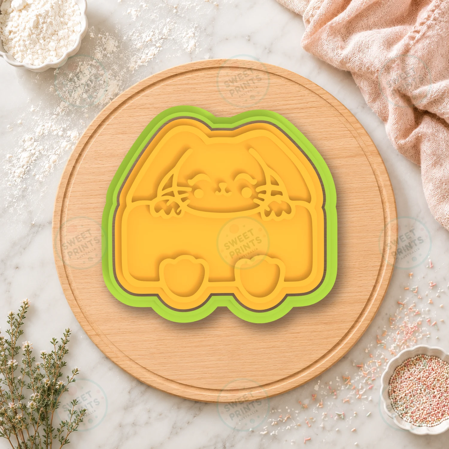 Bunny Peeking Cookie Cutter & Stamp cookie cutter