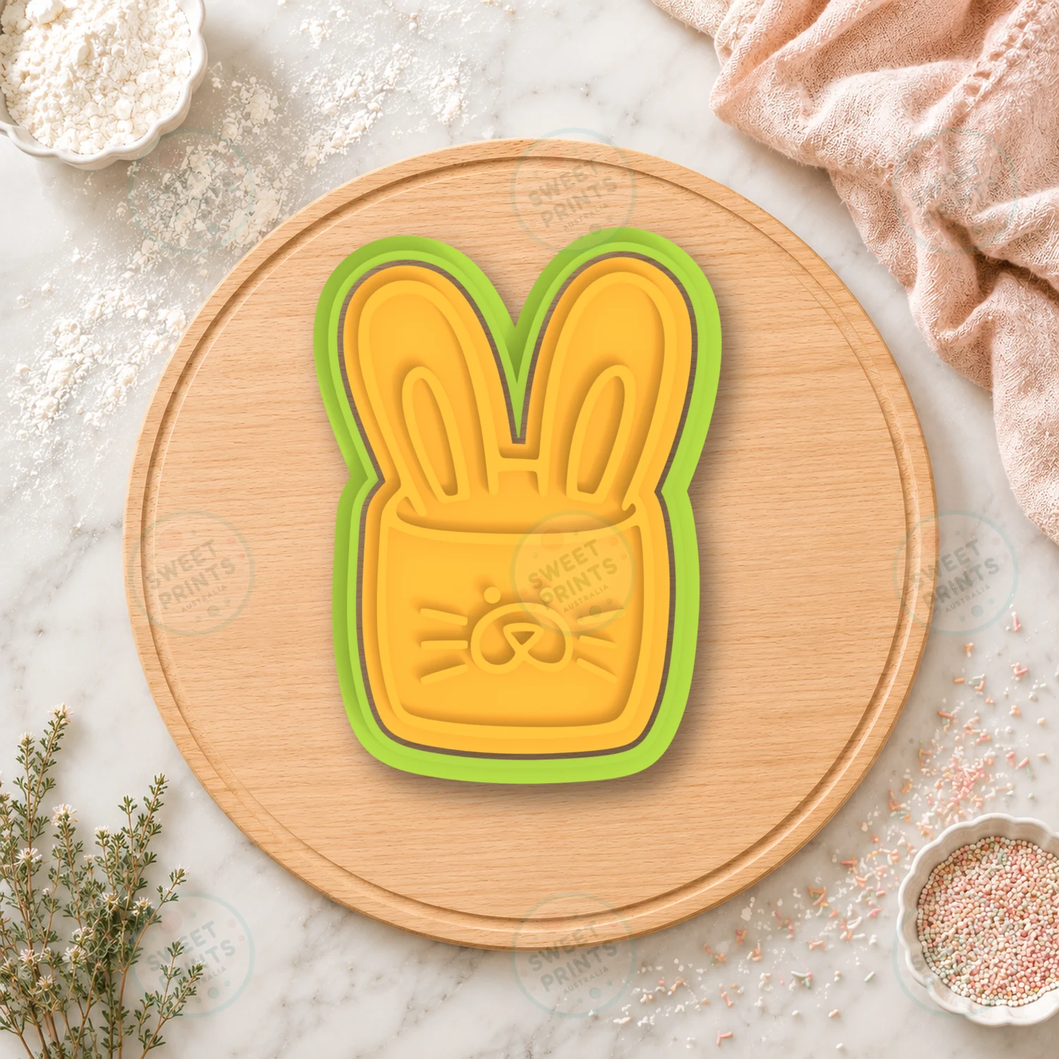 Rabbit In Cup Cookie Cutter & Stamp cookie cutter
