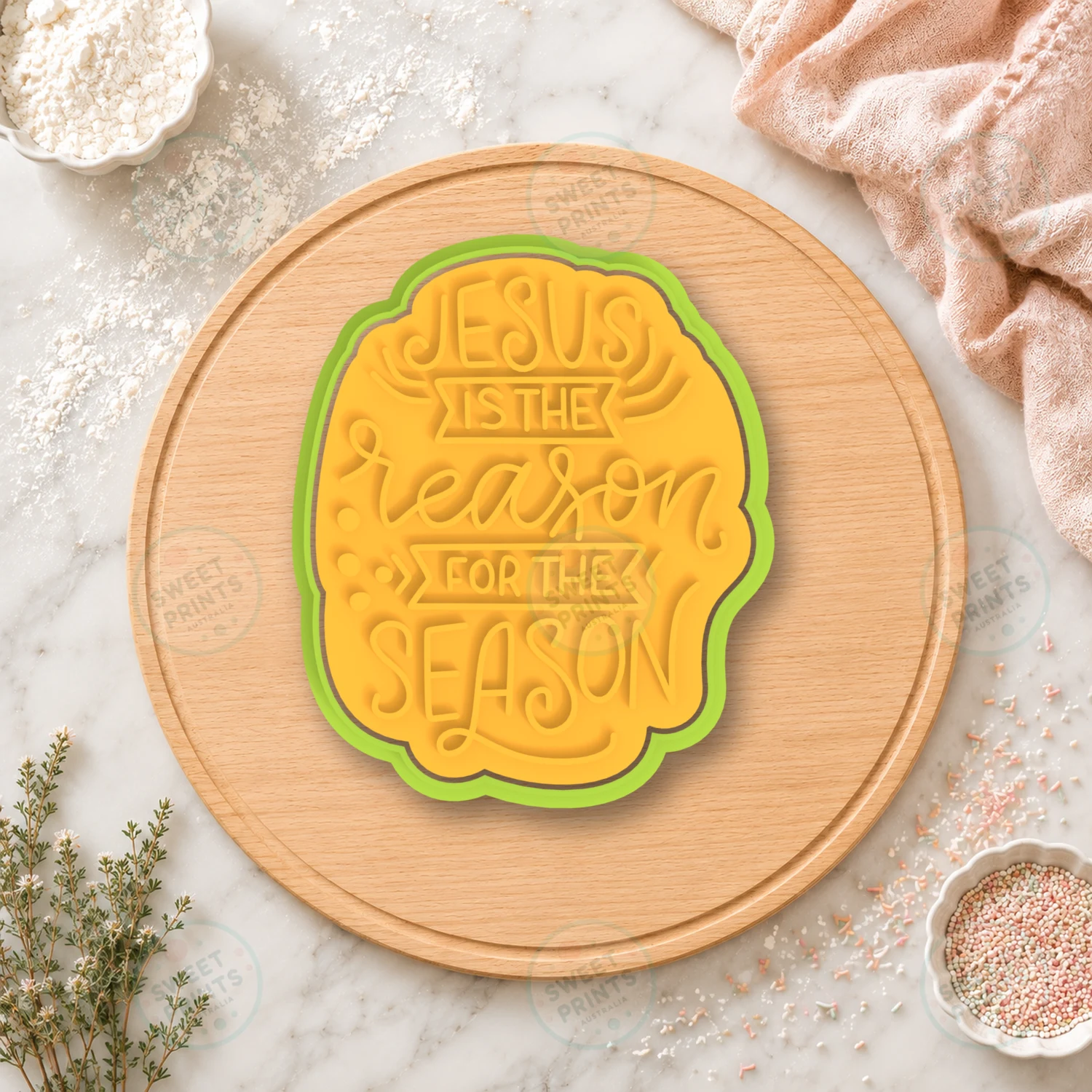 Jesus Is The Reason For The Season Lettering Cookie Cutter & Stamp cookie cutter